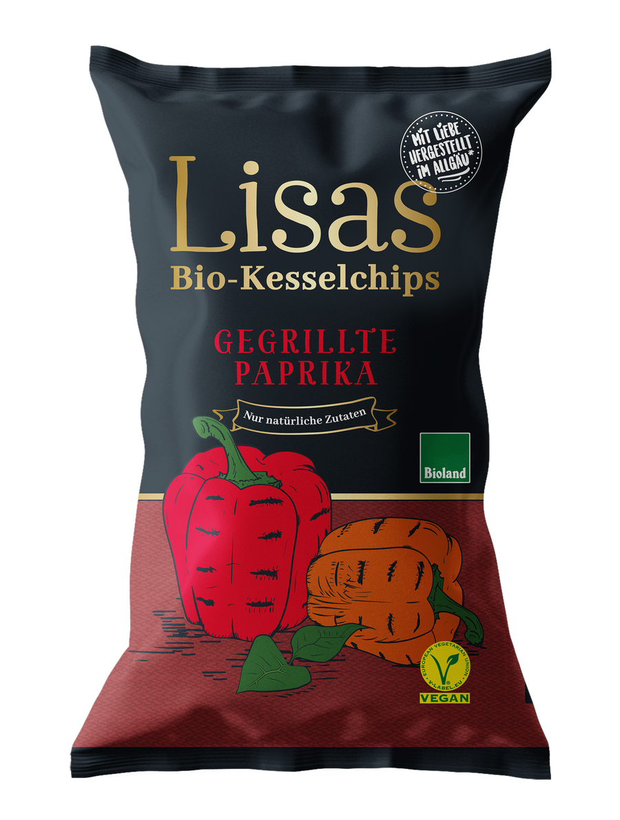 Lisas Bio-Kesselchips Gegrillte Paprika 125g – Just Organic Lisas Bio-Kesselchips Gegrillte Paprika 125g – Just Organic